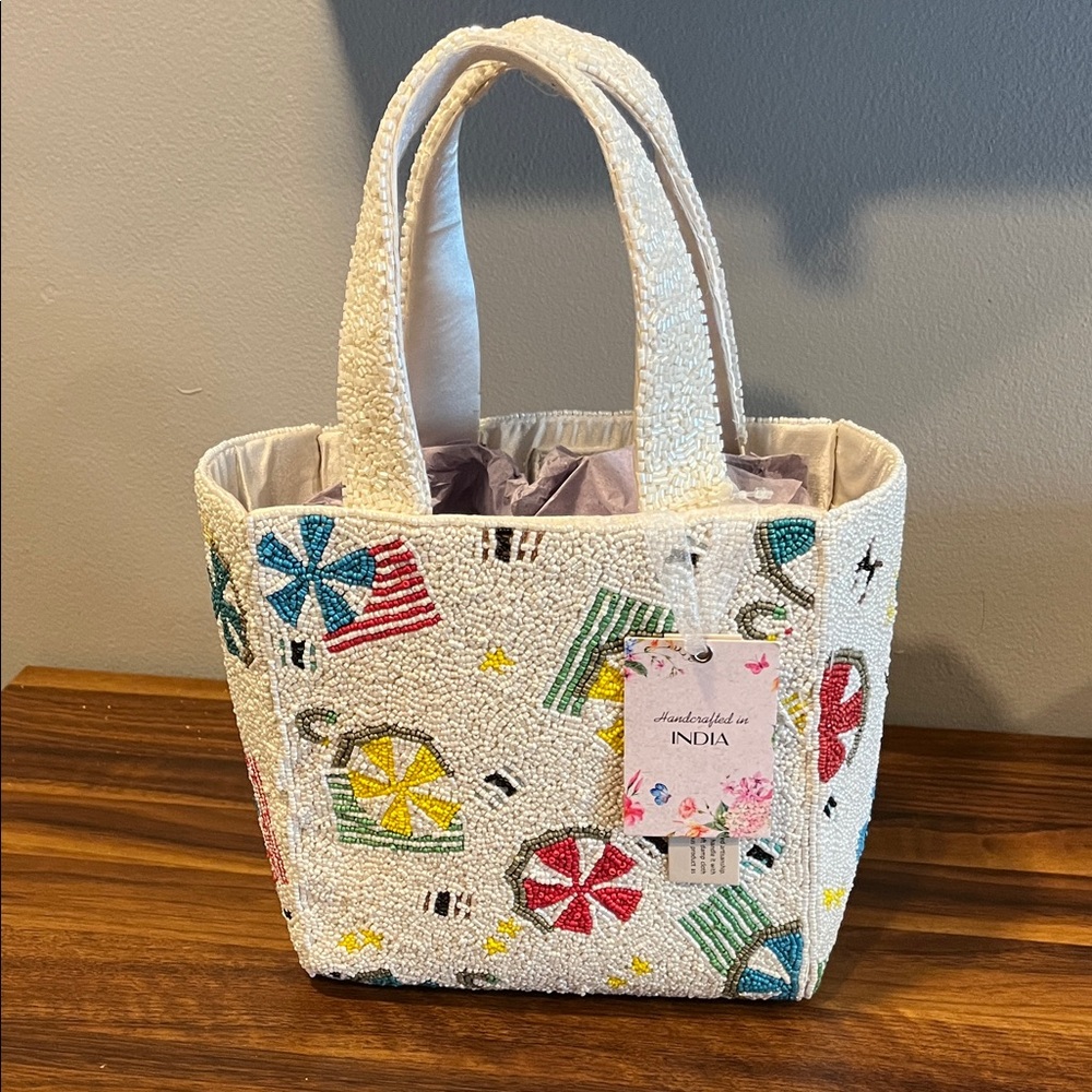 Colorful Beaded Tote Bag